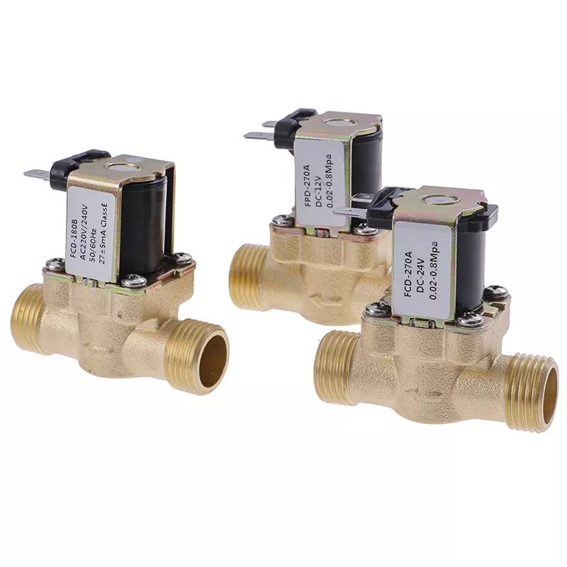 วาล์วโซลินอยด์ ทองเหลือง Solenoid Valve FPD G1/2 นิ้ว AC 220v