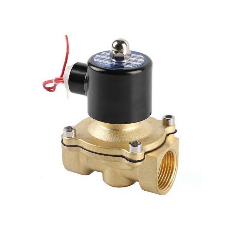 วาล์วโซลินอยด์ ทองเหลือง (2ทาง) Solenoid Valve Brass 2 way 24V 2W หัวกลม